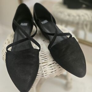 Eileen Fisher Black Suede Flats